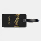 モダン金ゴールド&ブラックミュージックノートカスタムラゲッジタグ ラゲッジタグ (裏面横)