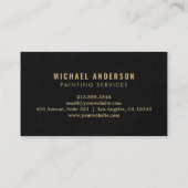 モダン金ゴールド&ブラック絵を描ズサービスハウスペインター 名刺 (裏面)