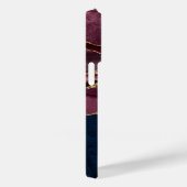 モダン金ゴールド、ブルゴーニュ&ネイビーマーブルアゲート Case-Mate iPhoneケース (裏面 / 右)