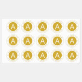 モダン金ゴールド/ホワイトロゴスタイルモノグラム防水 ラベル (シート)