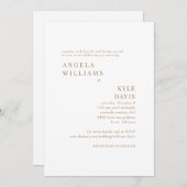 モダン金ゴールド&ホワイトNo Parents Webサイ結婚ト 招待状 (正面/裏面)