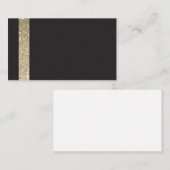 モダン金ゴールド・ライン付きブラック・ビジネス・カードRSVP エンクロージャーカード (正面/裏面)