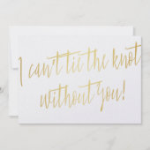 モダン金ゴールド「君がいないと結べない」 招待状 (正面)