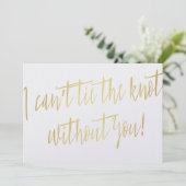 モダン金ゴールド「君がいないと結べない」 招待状 (スタンド正面)