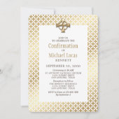 モダン金ゴールド 招待状 (正面)