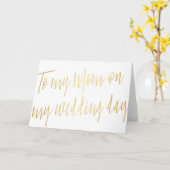 モダン金ゴールド「私の結婚式の日に母に」 カード (黄色い花)