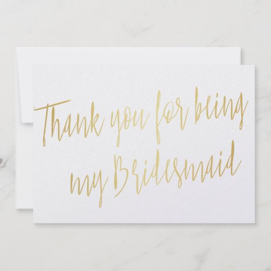モダン金ゴールド「私の花嫁になってくれてありがとう」 サンキューカード (正面)