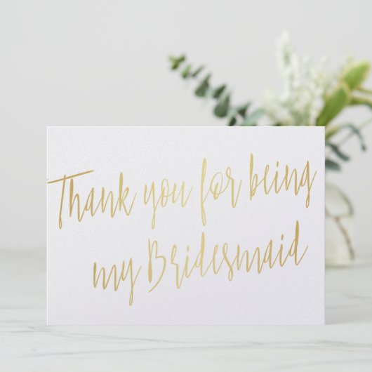 モダン金ゴールド「私の花嫁になってくれてありがとう」 サンキューカード (スタンド正面)