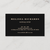 モダン金ゴールド&続編メイクアップアーティストスタイリッシュ 名刺 (裏面)