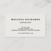 モダン金ゴールド&続編メイクアップアーティストスタイリッシュ 名刺 (裏面)