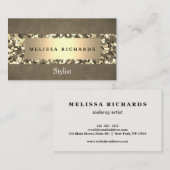 モダン金ゴールド&続編メイクアップアーティストスタイリッシュ 名刺 (正面/裏面)