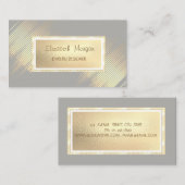 モダン金ゴールド,金ゴールドフレームジュエリーデザイナ 名刺 (正面/裏面)