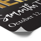 モダン金ゴールド・黒写真はっきりした葬儀プログラム ポスター (角)