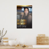 モダン金ゴールド・黒写真はっきりした葬儀プログラム ポスター (キッチン)