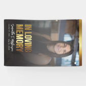 モダン金ゴールド・黒写真はっきりした葬儀プログラム 横断幕 (横)