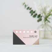 モダン金ゴールド、黒、ピンクのジオメトリック6パンチロイヤリティ ロイヤリティカード (スタンド正面)