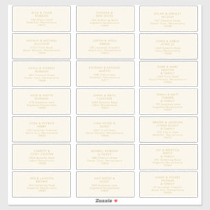 モダン金ゴールド   Cream 結婚's Guest Address Sticker シール