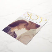 モダン金ゴールドJOYクリスマスフォト 箔シーズンカード (回転した状態)