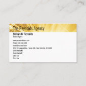 モダン金ゴールドStar Talent Agent Managerの演技 名刺 (裏面)