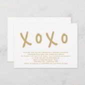 モダン金ゴールドxoxoリハーサル夕食招待状 招待状 (正面/裏面)