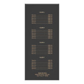 モダン金ゴールドZen Glowサロン価格表メニュー ラックカード (裏面)