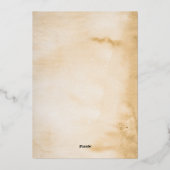 モダン金抽象芸術ウォーター結婚カラー 箔招待状 (裏面)