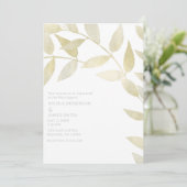 モダン金素朴葉金ゴールド植物学結婚院 招待状 (スタンド正面)