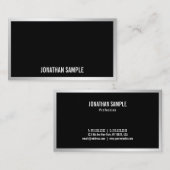 モダン銀エレガントシンプルテンプレートプロフェッショナル 名刺 (正面/裏面)