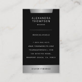 モダン銀エレガントストライププロフェッショナル写真 名刺 (裏面)