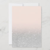 モダン銀グリッターグラデーション写真フローラSweet 16 招待状 (裏面)