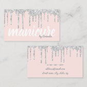 モダン銀グリッター 名刺 (正面/裏面)