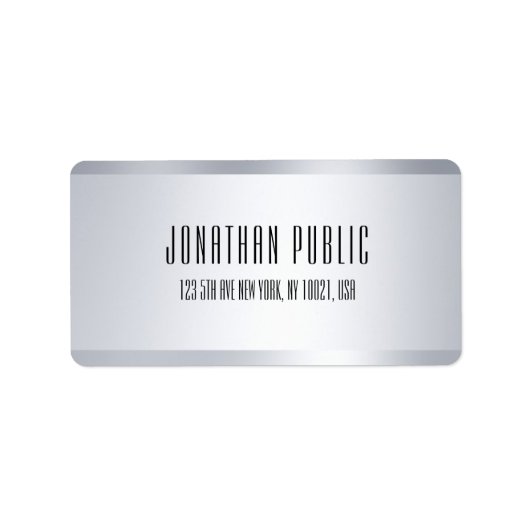 モダン銀フェイクミニマエレガントリストテンプレート ラベル (正面)