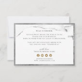 モダン銀フェイク大理感謝してい石です サンキューカード (裏面)