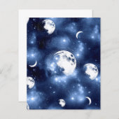 モダン銀河系ブルースカイムーンアンドスターズデザイン (正面/裏面)