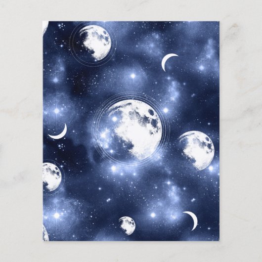モダン銀河系ブルースカイムーンアンドスターズデザイン (正面)