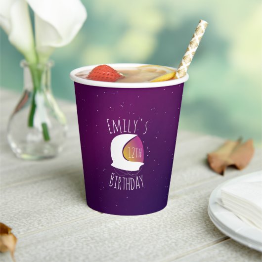 モダン銀河系宇宙飛行士バースデーパーティー 紙コップ (インサイチュ)