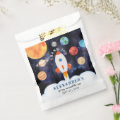 モダン銀河系惑星宇宙ロケットありがとう フェイバーバッグ (封をした状態)