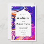 モダン銀河系芸術的抽象芸術ブライダルシャワー 招待状 (正面)