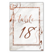 モダン銅とイタリアン大理石結婚のインスピレーション テーブルナンバー (裏面)