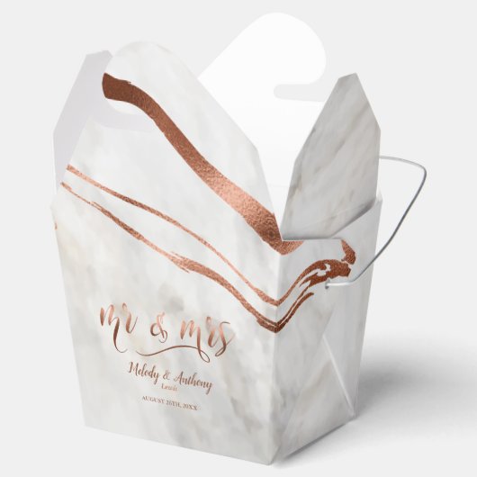 モダン銅とイタリアン大理石結婚のインスピレーション フェイバーボックス (オープン)