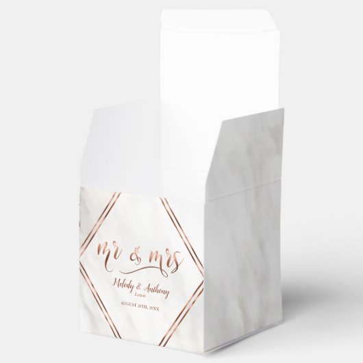 モダン銅とイタリアン大理石結婚のインスピレーション フェイバーボックス (オープン)