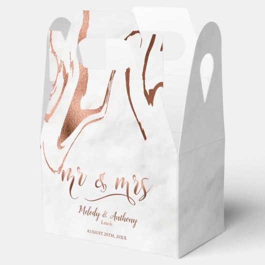 モダン銅とイタリアン大理石結婚のインスピレーション フェイバーボックス (オープン)