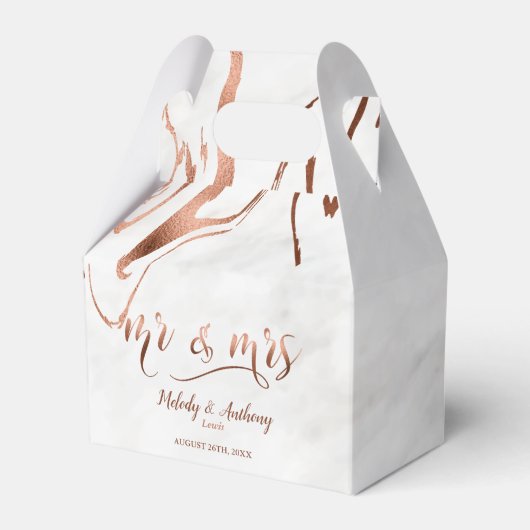 モダン銅とイタリアン大理石結婚のインスピレーション フェイバーボックス (正面サイド)