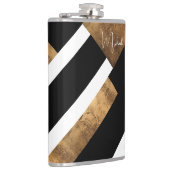 モダン銅ジオメトリックモノグラムのシック フラスク (右)