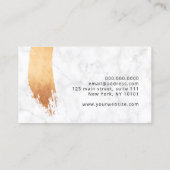 モダン銅バラ金ゴールドブラッシュストロークメイク&ヘア 名刺 (裏面)