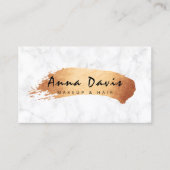 モダン銅バラ金ゴールドブラッシュストロークメイク&ヘア 名刺 (正面)