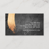 モダン銅バラ金ゴールドブラッシュストロークメイク&ヘア 名刺 (裏面)