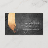 モダン銅バラ金ゴールドブラッシュストロークメイク&ヘア 名刺 (裏面)