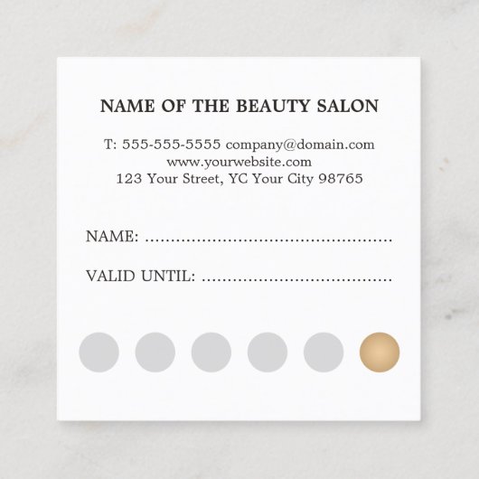 モダン銅フェイクストライプロイヤリティカード ロイヤリティカード (裏面)