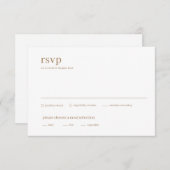 モダン銅ミニマル結婚リスト 出欠カード (正面/裏面)